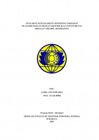 PENGARUH SUSTAINABILITY REPORTING TERHADAP NILAI PERUSAHAAN DENGAN KEPEMILIKAN INSTITUSIONAL SEBAGAI VARIABEL MODERATING