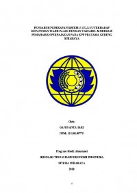 PENGARUH PENERAPAN SISTEM E- BILLING TERHADAP KEPATUHAN WAJIB PAJAK DENGAN VARIABEL MODERASI PEMAHAMAN PERPAJAKAN PADA KPP PRATAMA GUBENG SURABAYA