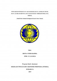 PENGARUH PENDAPATAN ASLI DAERAH, DANA ALOKASI UMUM, DANA ALOKASI KHUSUS, DAN DANA BAGI HASIL TERHADAP BELANJA MODAL (STUDI PADA SELURUH KABUPATEN/KOTA DI JAWA TIMUR)