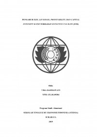 PENGARUH SIZE, LEVERAGE, PROFITABILITY DAN CAPITAL INTENSITY RATIO TERHADAP EFFECTIVE TAX RATE (ETR)