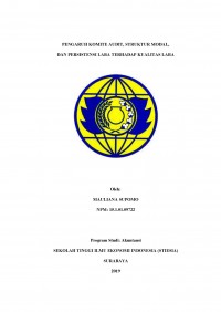 PENGARUH KOMITE AUDIT, STRUKTUR MODAL DAN PERSISTENSI LABA TERHADAP KUALITAS LABA