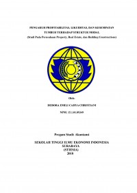 PENGARUH PROFITABILITAS, LIKUIDITAS, DAN KESEMPATAN TUMBUH TERHADAP STRUKTUR MODAL (STUDI PADA PERUSAHAAN PROPERTY, REAL ESTATE DAN BUILDING CONSTRUCTIONS)