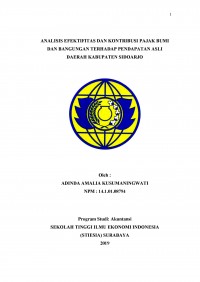 ANALISIS EFEKTIVITAS DAN KONTRIBUSI PAJAK BUMI DAN BANGUNAN TERHADAP PENDAPATAN ASLI DAERAH KABUPATEN SIDOARJO