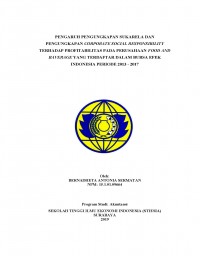 PENGARUH PENGUNGKAPAN SUKARELA DAN PENGUNGKAPAN CORPORATE SOCIAL RESPONSIBILITY TERHADAP PROFITABILITAS PERUSAHAAN FOOD AND BEVERAGE DI BEI (2013- 2017)