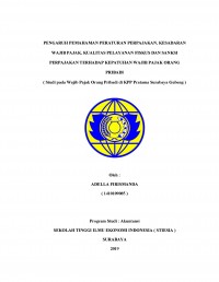 PENGARUH PEMAHAMAN PERATURAN PERPAJAKAN, KESADARAN WAJIB PAJAK, KUALITAS PELAYANAN FISKUS, SANKSI PAJAK TERHADAP KEPATUHAN WAJIB PAJAK (STUDI PADA WPOP DI KPP PRATAMA GUBENG)