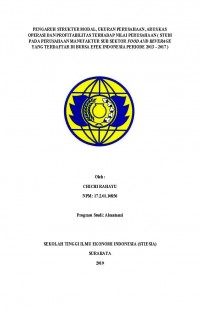 PENGARUH STRUKTUR MODAL, UKURAN PERUSAHAAN, ARUS KAS OPERASI DAN PROFITABILITAS TERHADAP NILAI PERUSAHAAN (STUDI KASUS PERUSAHAAN FOOD & BEVERAGES YANG TERDAFTAR DI BEI)