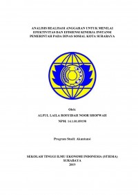 ANALISIS REALISASI ANGGARAN UNTUK MENILAI EFEKTIVITAS DAN EFISIENSI KINERJA INSTANSI PEMERINTAH PADA DINAS SOSIAL KOTA SURABAYA