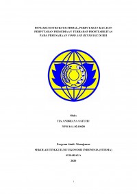 PENGARUH STRUKTUR MODAL, PERPUTARAN KAS, DAN PERPUTARAN PERSEDIAAN TERHADAP PROFITABILITAS PADA PERUSAHAAN FOOD AND BEVERAGE DI BEI