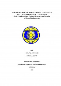 PENGARUH SKTRUKTUR MODAL,UKURAN PERUSAHAAN DAN CSR TERHADAP NILAI PERUSAHAAN (STUDI PADA PERUSAHAAN FOOD &  BEVERAGE DI BEI)