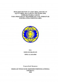 PENGARUH RETURN ON ASSET (ROA), RETURN ON EQUITY (ROE) DAN EARNING PER SHARE (EPS) TERHADAP HARGA SAHAM PERUSAHAAN TRANSPORTASI YANG TERDAFTAR DI BEI